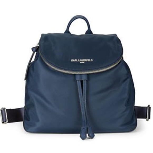 Karl Lagerfeld Handbags - Karl Lagerfeld Paris Cara Navy Blue Nylon Backpack
